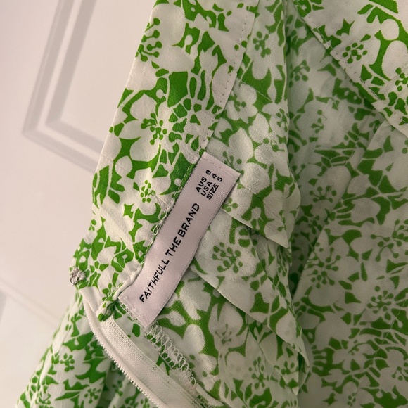 Faithfull The Brand Green Floral Midi Skirt – Size S - Ethically Made in Bali - Picture 6 of 6